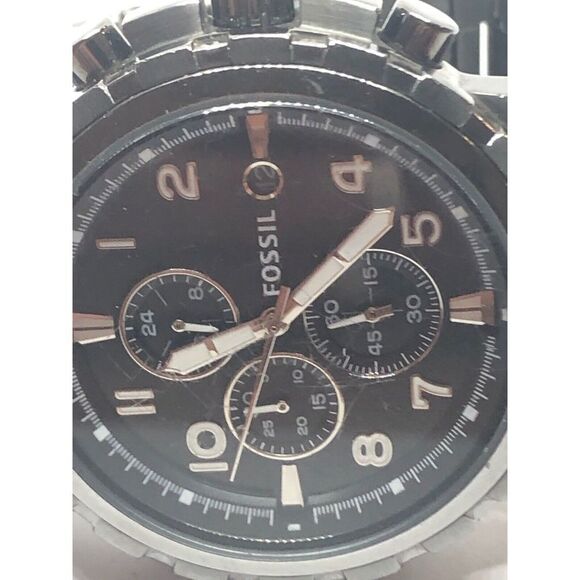 Fossil FS4721 Men's Stainless Steel Analog Black Dial Quartz Genuine Watch KG314 - Picture 2 of 7